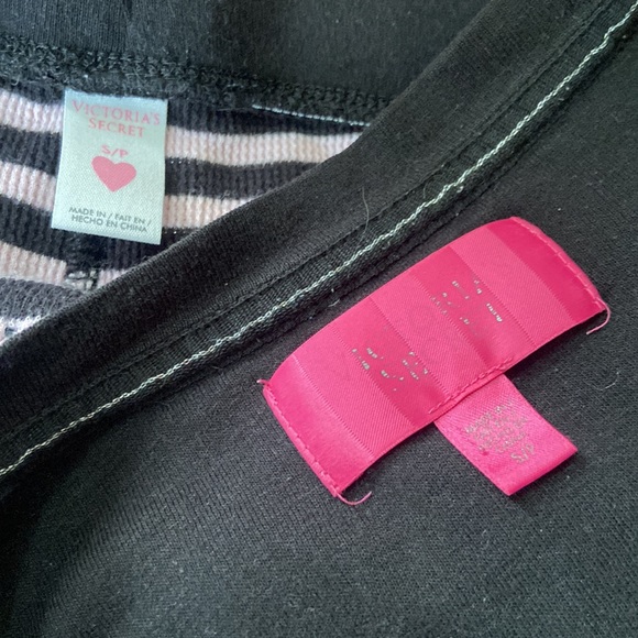 Victoria’s Secret SP Black Pink Sparkly Two Piece Short Set Thermal Lightweight - Picture 8 of 12